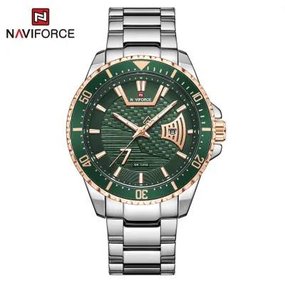 NAVIFORCE NF9191 Men Business Quartz Wristwatch Stainless Steel Sport Military Date Week Waterproof Male Clock